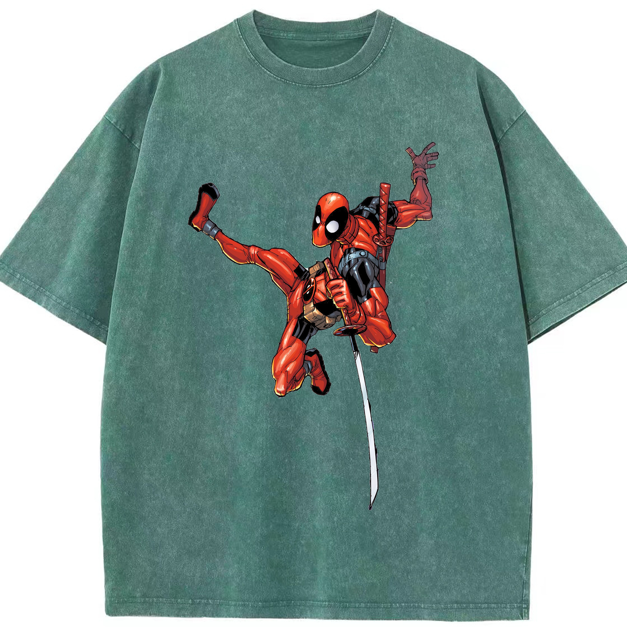 （画像用） Deadpool デッドプール 綿100% ヴィンテージ風 半袖Tシャツ（フロントプリント）